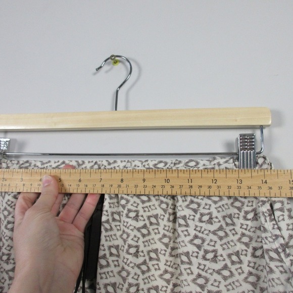 Club Monaco 100% Silk Mini Skirt 2 Brown Tie Pockets Geometric Y2K Low Rise 116 - Picture 6 of 13